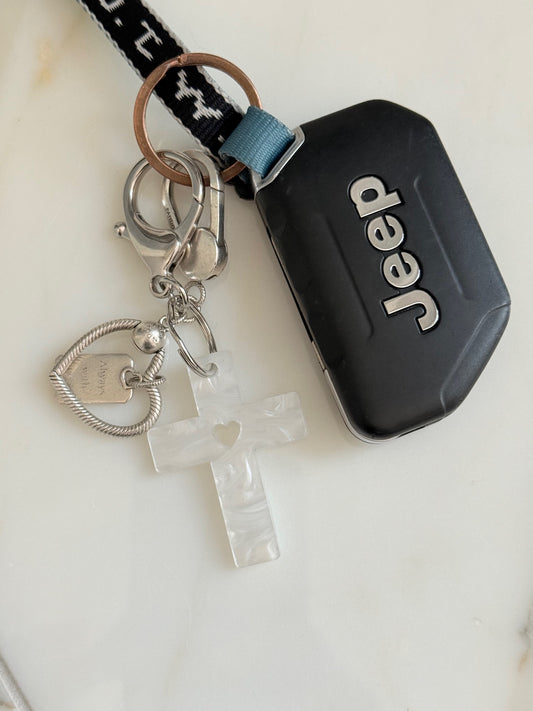 Faith Over Fear Cross Keychain image 3