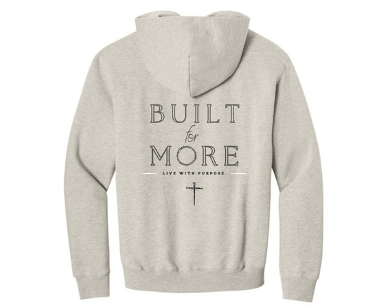 BUILT FOR MORE CREAM GRAY HEAVYWEIGHT HOODIE